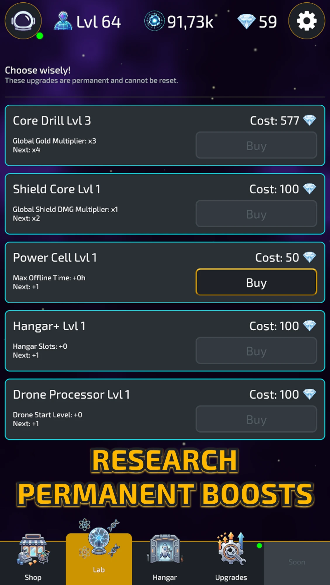 Research permanent boosts